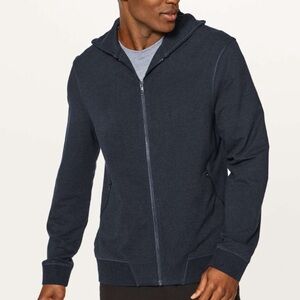 Lululemon Men's S Cross Cut Full Zip Hoodie Heathered Inkwell Terrry Sweatshirt